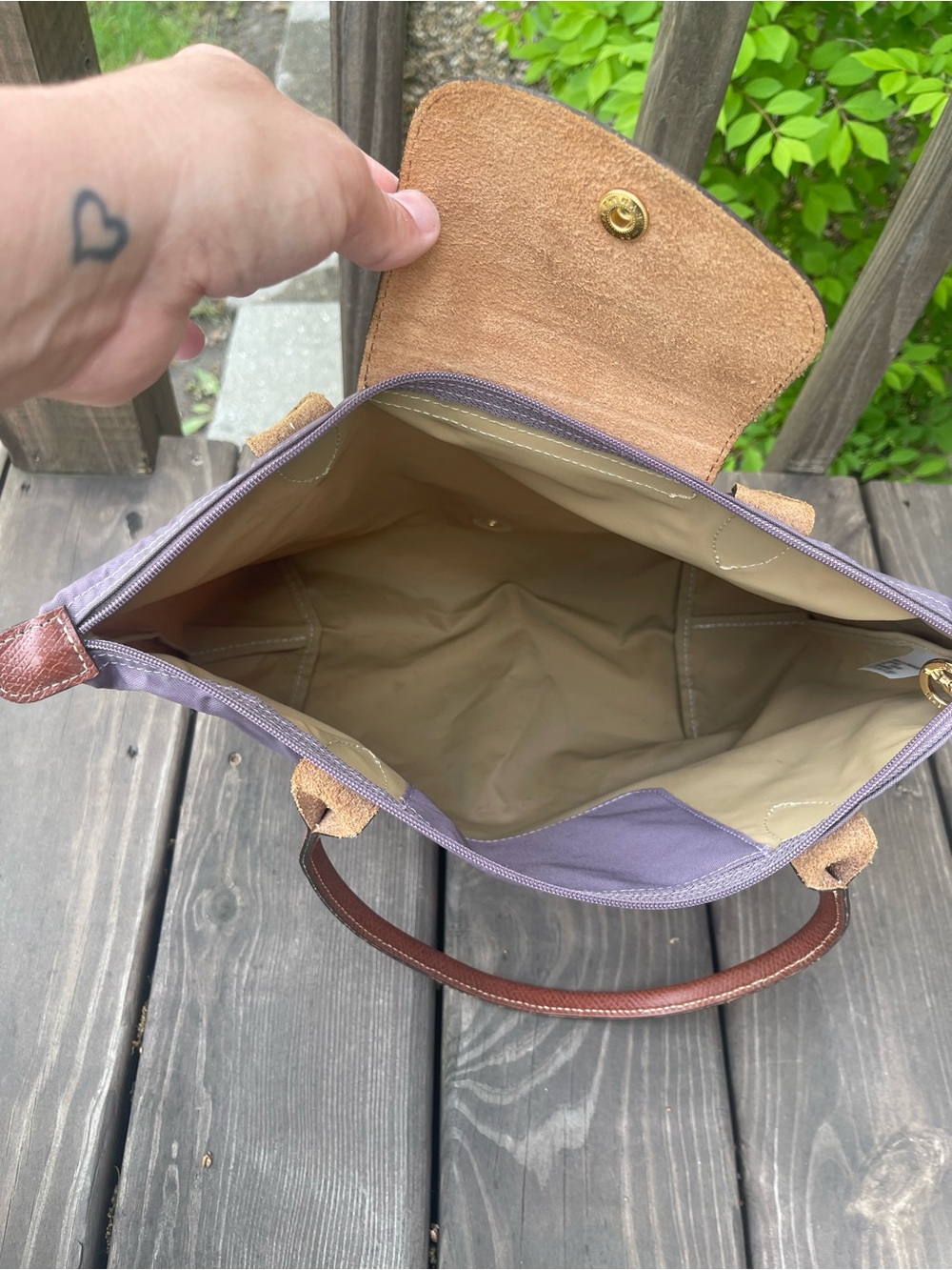 Longchamp Le Pliage Medium Tote Bag Purple - Picture 7 of 8